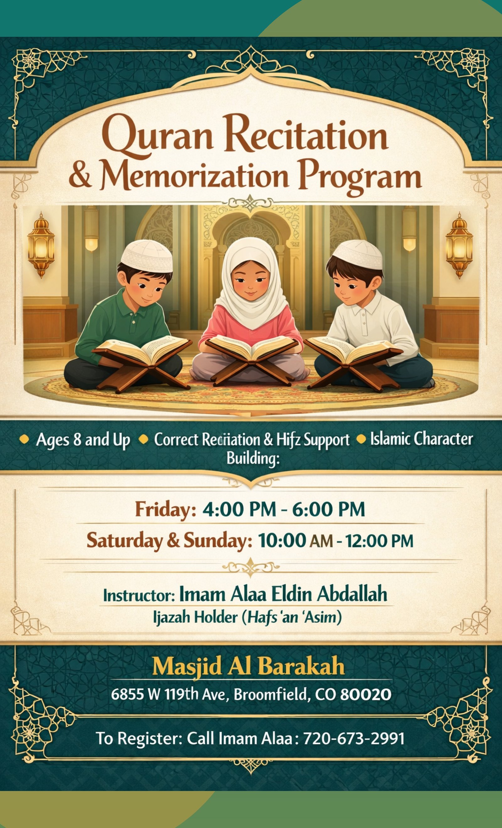 Quran Recitation & Memorization Program poster