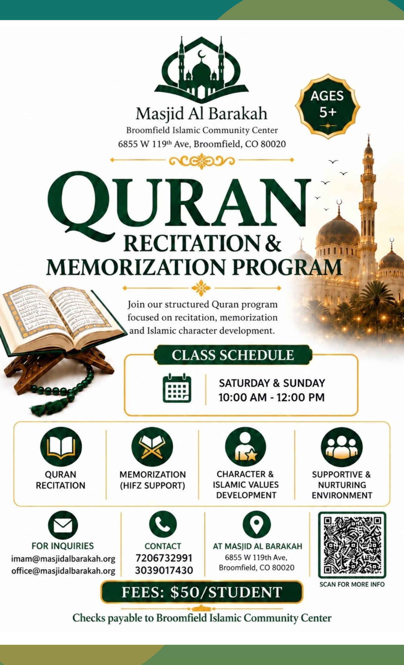 Quran Recitation & Memorization Program poster